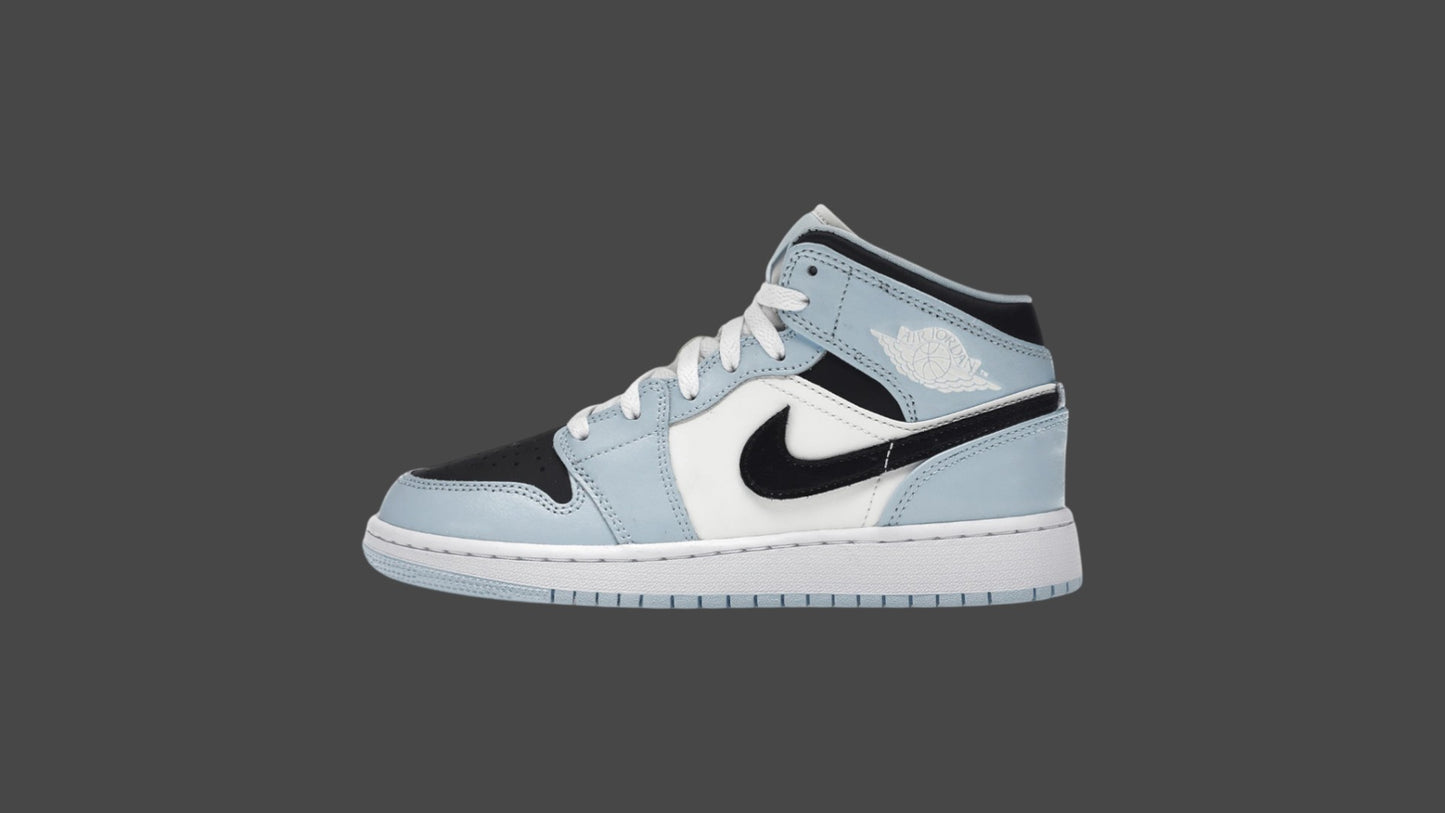 Air Jordan 1 Mid Ice Blue Black GS
